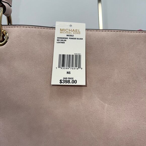 Michael Kors Nicole Blush Suede and Leather Rose Gold Hardware NWT Shoulder Bag - Picture 3 of 14